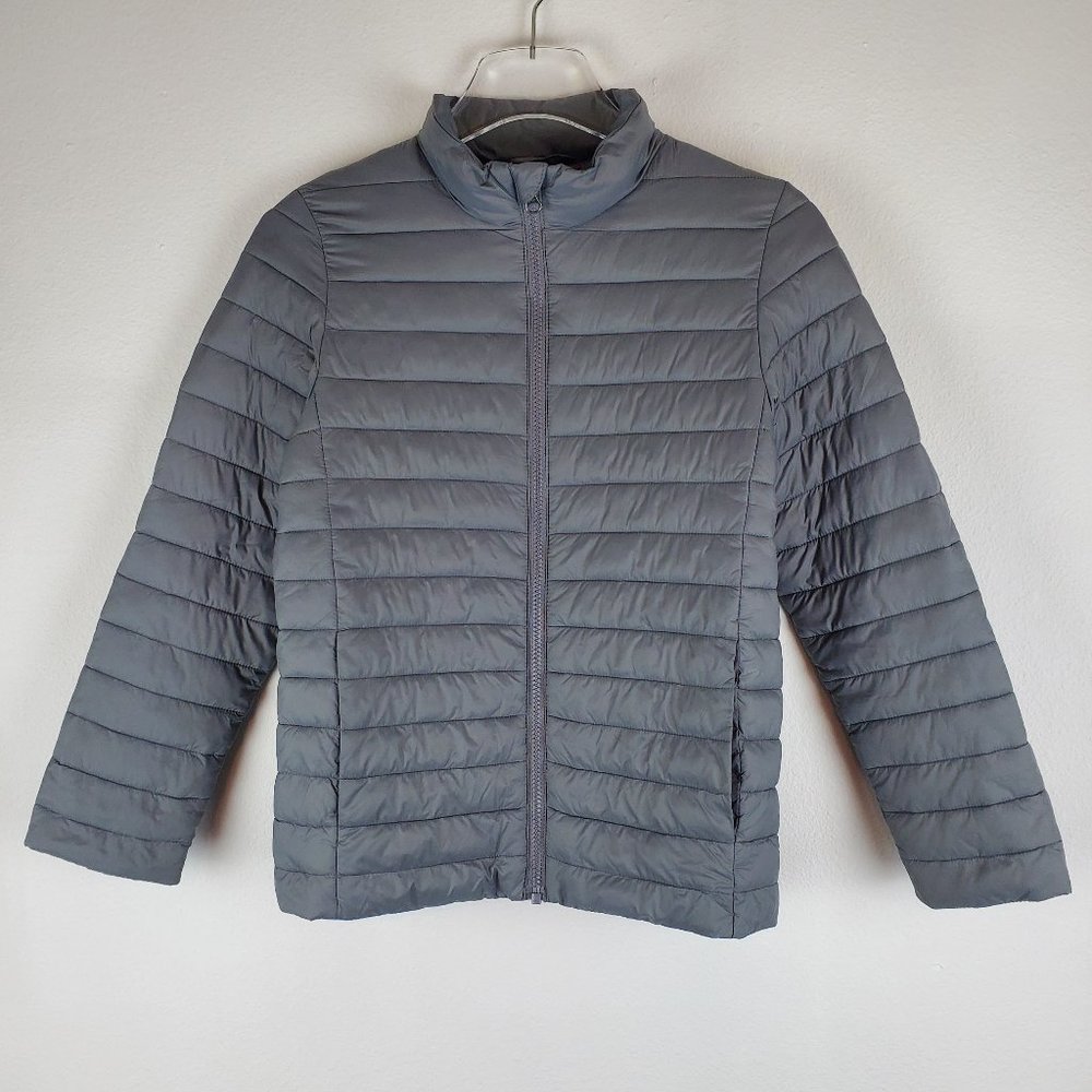 Land's End boy's M grey puffer jacket gorpcore winter primaloft